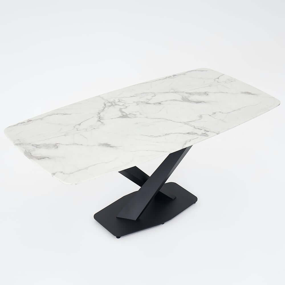 Modern White Sintered Stone Dining Table, Seats 8