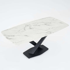 Modern White Sintered Stone Dining Table, Seats 8