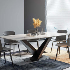 Modern White Sintered Stone Dining Table, Seats 8