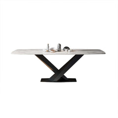 Modern White Sintered Stone Dining Table, Seats 8