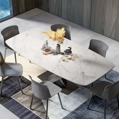 Modern White Sintered Stone Dining Table, Seats 8 Main Product Image
