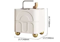 Modern White Sintered Stone Nightstand With Wireless Charging Dimensions