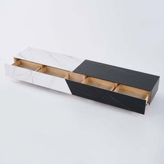 Modern White Sintered Stone TV Stand With 4 Drawers