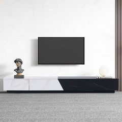 Modern White Sintered Stone TV Stand With 4 Drawers