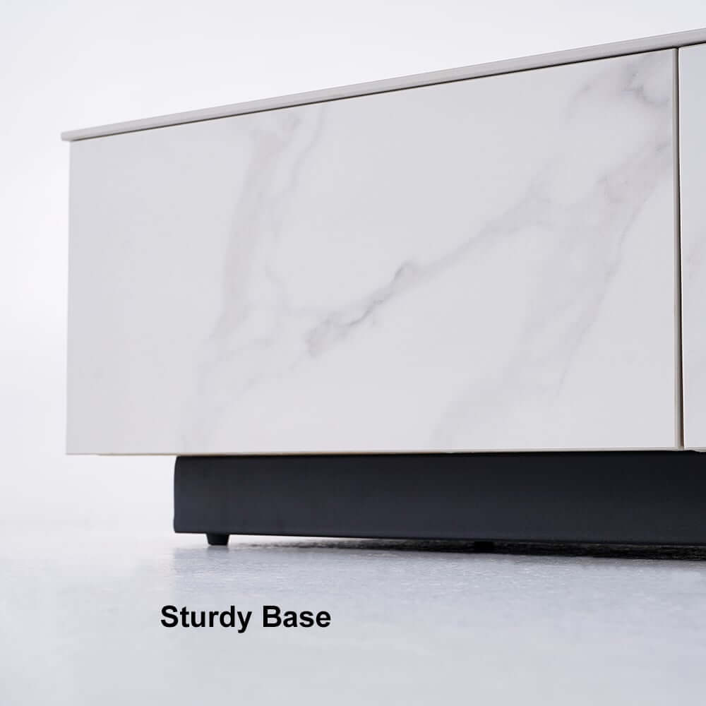 Modern White Sintered Stone TV Stand With 4 Drawers