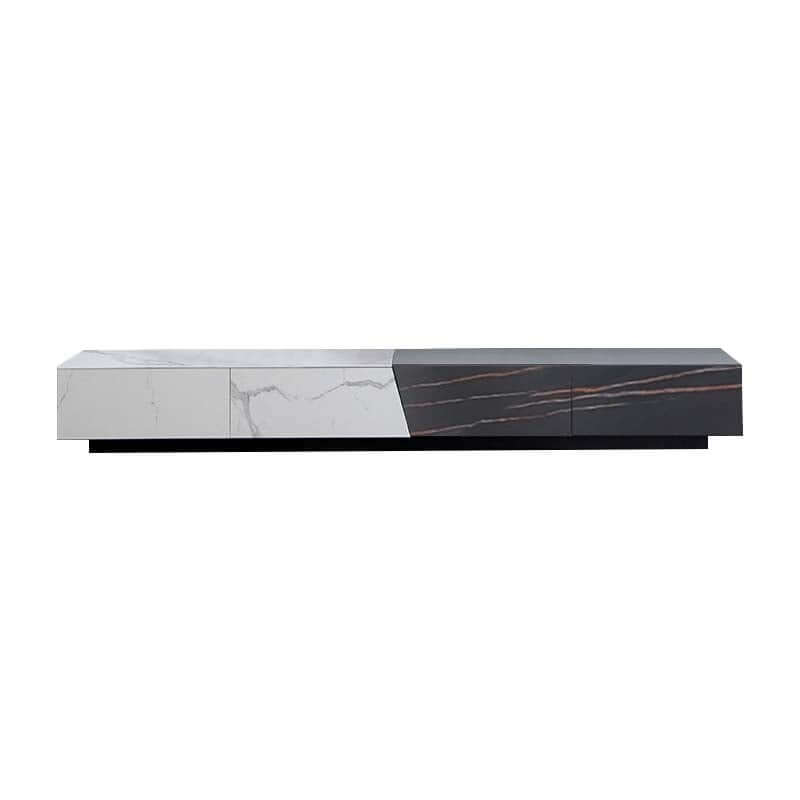Modern White Sintered Stone TV Stand With 4 Drawers