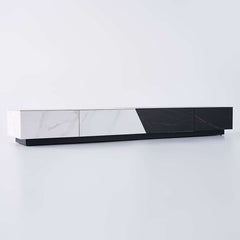 Modern White Sintered Stone TV Stand With 4 Drawers