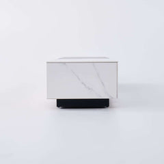 Modern White Sintered Stone TV Stand With 4 Drawers
