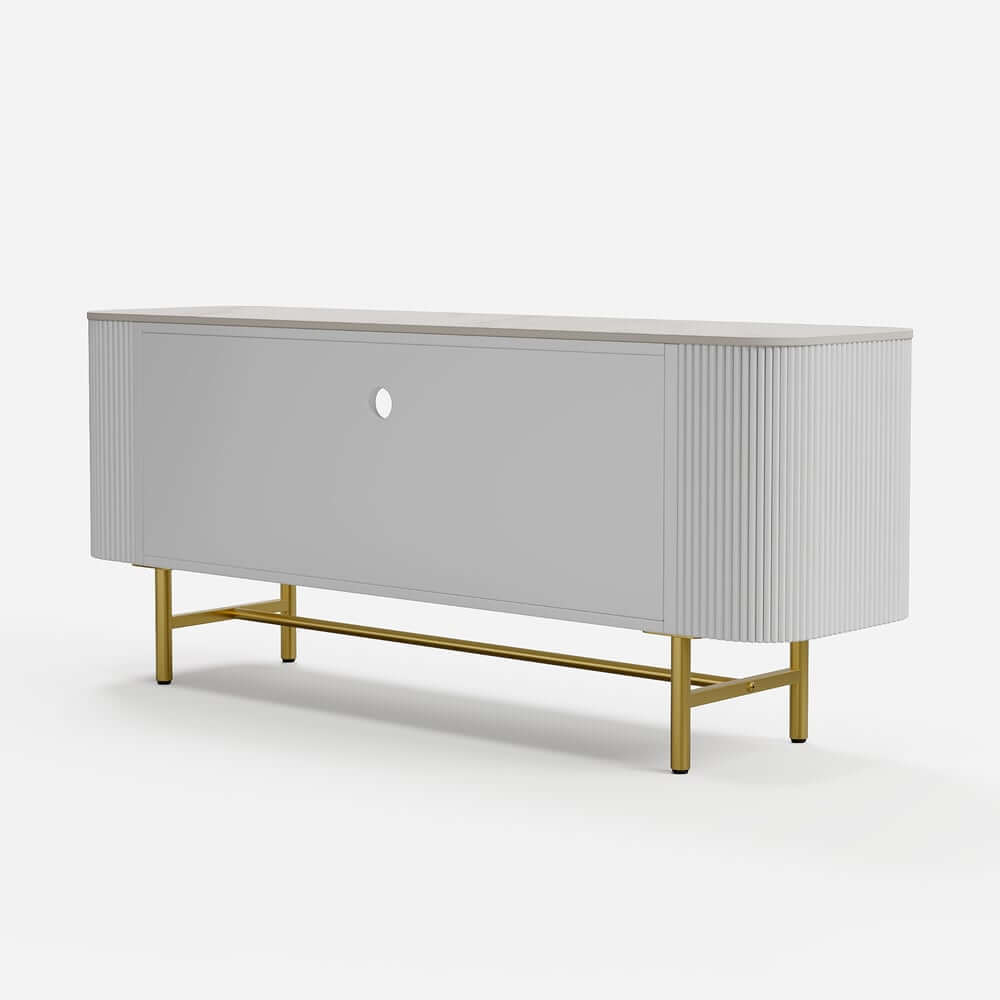 Modern White Sintered Stone TV Stand With Drawers