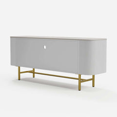 Modern White Sintered Stone TV Stand With Drawers