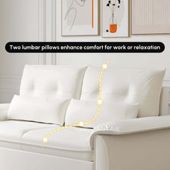 Modern White Sofa Bed With Pull Out And Flared Arms