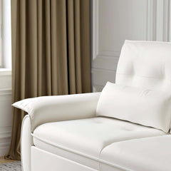 Modern White Sofa Bed With Pull Out And Flared Arms