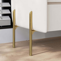 Modern White Tempered Glass Nightstand With Drawers