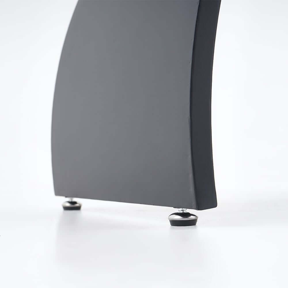 Modern White Trestle Desk with Solid Wood Top and Metal Base