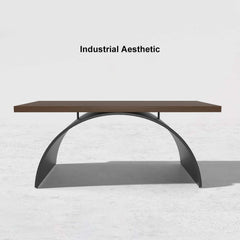 Modern White Trestle Desk with Solid Wood Top and Metal Base