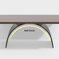 Modern White Trestle Desk with Solid Wood Top and Metal Base