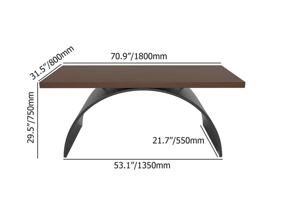 Modern White Trestle Desk with Solid Wood Top and Metal Base Dimensions