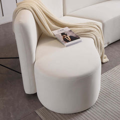 Modern White Velvet Curved Modular Sectional Sofa