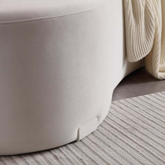 Modern White Velvet Curved Modular Sectional Sofa