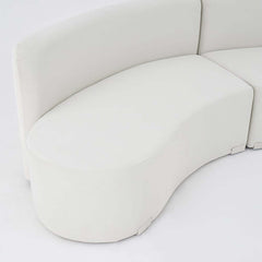 Modern White Velvet Curved Modular Sectional Sofa