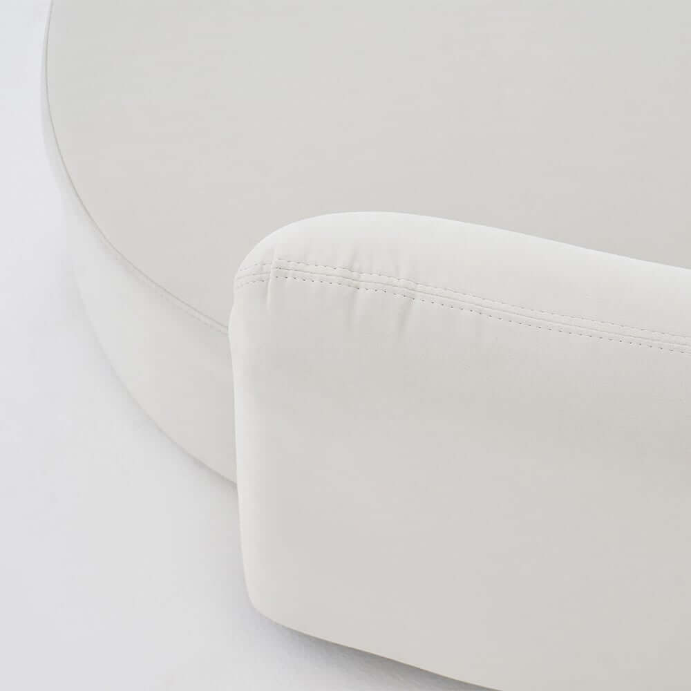 Modern White Velvet Curved Modular Sectional Sofa