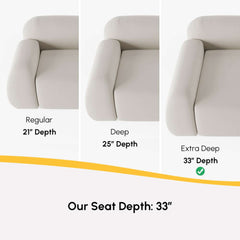 Modern White Velvet Sofa With Square Arms