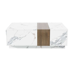 Modern White & Walnut TV Stand With 4 Drawers, MDF
