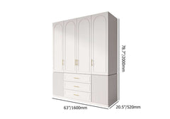 Modern White Wardrobe with 6 Doors and 3 Drawers for Ample Storage Dimensions