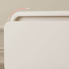 Modern White Wood Kids Nightstand with 2 Drawers and Rounded Edges