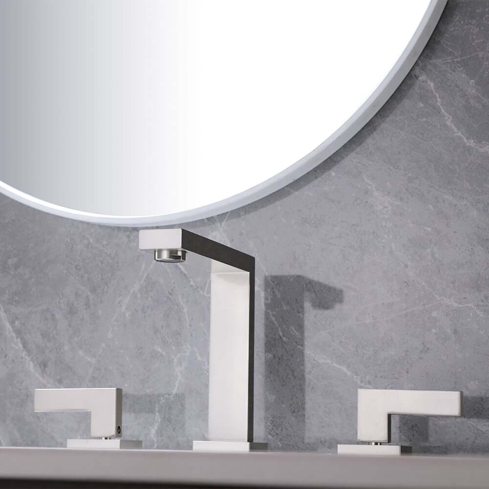 Modern Widespread Bathroom Faucet in Brushed Gold or Nickel