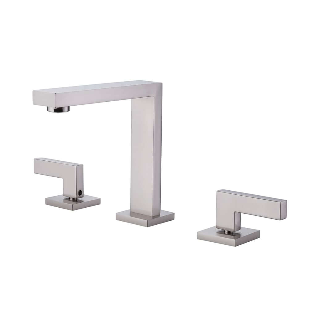Modern Widespread Bathroom Faucet in Brushed Gold or Nickel