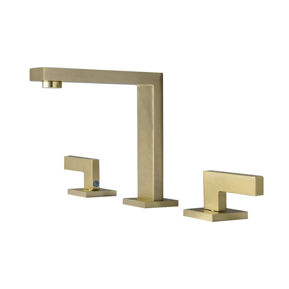 Modern Widespread Bathroom Faucet in Brushed Gold or Nickel