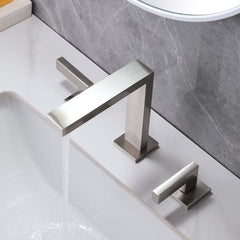 Modern Widespread Bathroom Faucet in Brushed Gold or Nickel