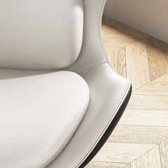 Modern Wingback Faux Leather Chair With Pillow Back
