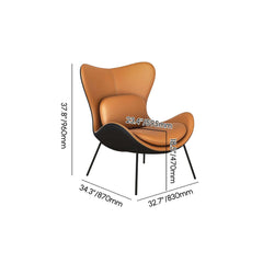 Modern Wingback Faux Leather Chair With Pillow Back Dimensions