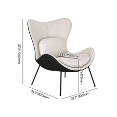 Modern Wingback Faux Leather Chair With Pillow Back Dimensions