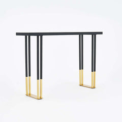Modern Wood Bar Counter with Gold Stainless Steel Base
