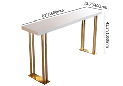 Modern Wood Bar Counter with Gold Stainless Steel Base Dimensions