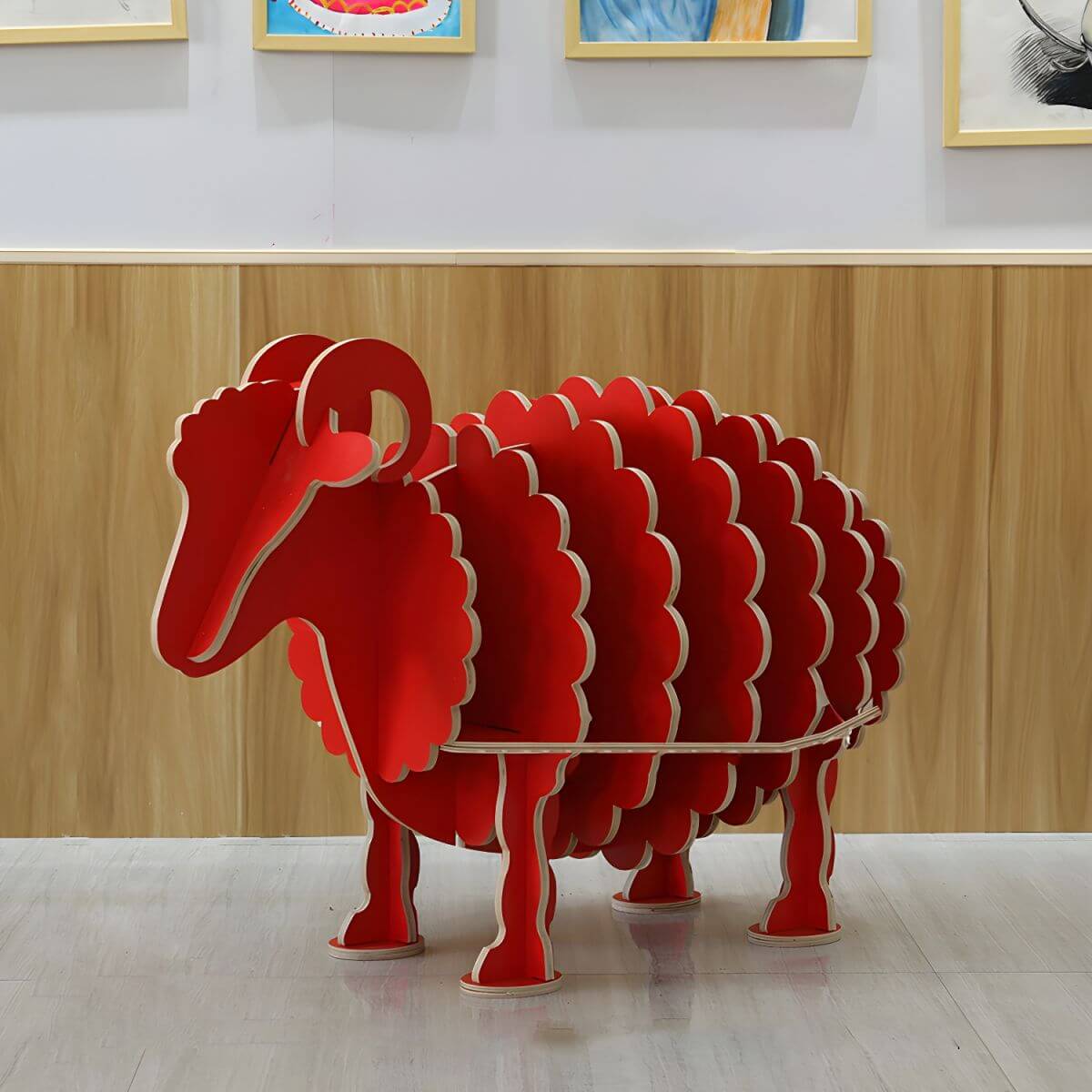 Modern Wooden Animal Theme Bookcase for Kids' Rooms