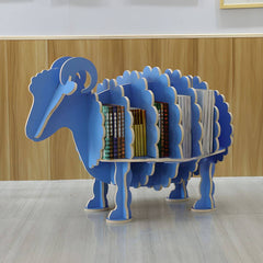 Modern Wooden Animal Theme Bookcase for Kids' Rooms