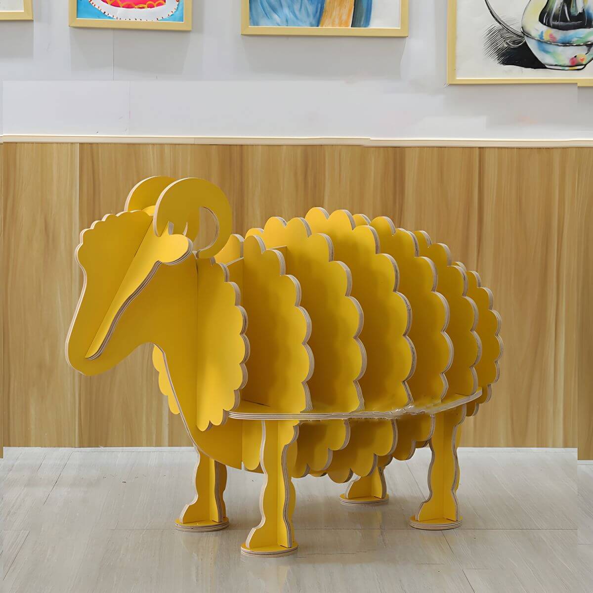 Modern Wooden Animal Theme Bookcase for Kids' Rooms