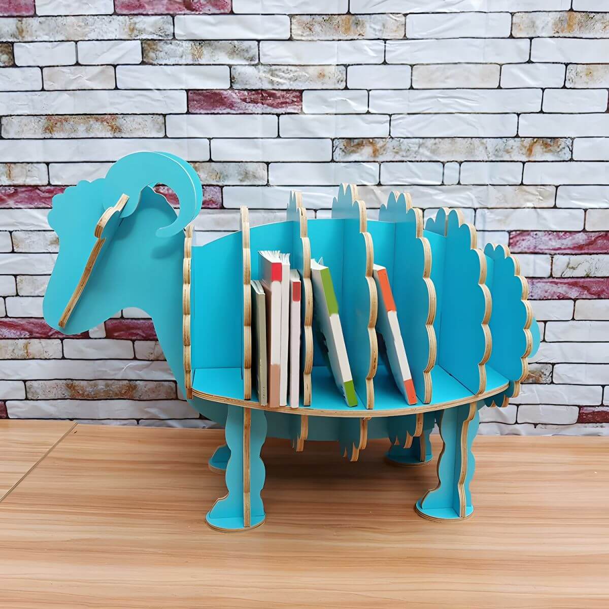 Modern Wooden Animal Theme Bookcase for Kids' Rooms