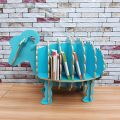 Modern Wooden Animal Theme Bookcase for Kids' Rooms