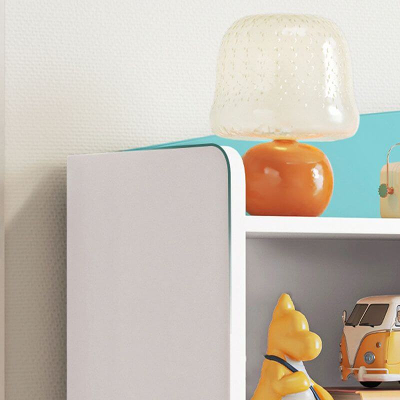 Modern Wooden Kids Bookcase with Flip Doors and Closed Back