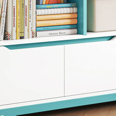 Modern Wooden Kids Bookcase with Flip Doors and Closed Back