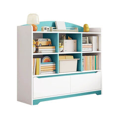 Modern Wooden Kids Bookcase with Flip Doors and Closed Back