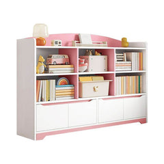 Modern Wooden Kids Bookcase with Flip Doors and Closed Back