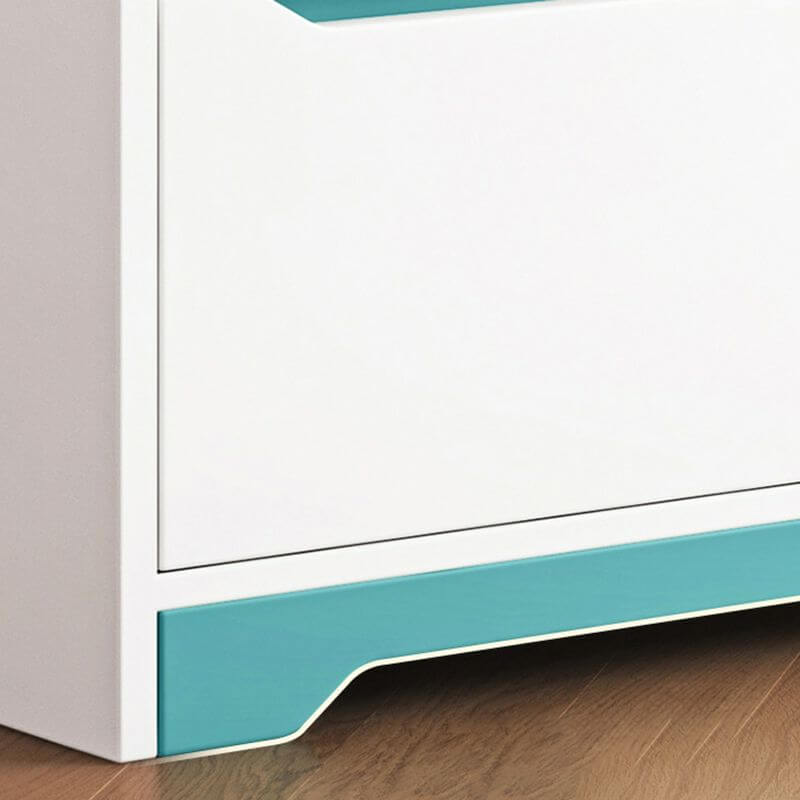 Modern Wooden Kids Bookcase with Flip Doors and Closed Back