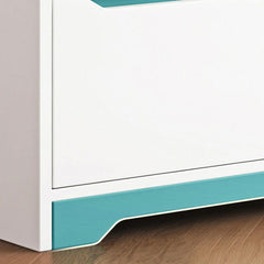 Modern Wooden Kids Bookcase with Flip Doors and Closed Back