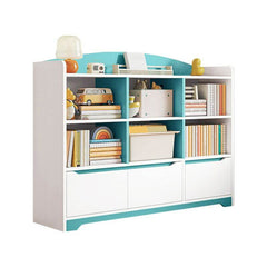 Modern Wooden Kids Bookcase with Flip Doors and Closed Back